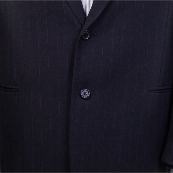 Jos A Bank 2 Button Blue Striped 100% Wool Sport Coat Jacket Blazer Sz 46r - Picture 7 of 13